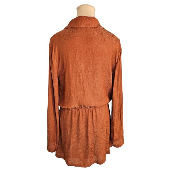 Free People Orange Snake Print Button Closure Mini Dress Sz S - Picture 7 of 12